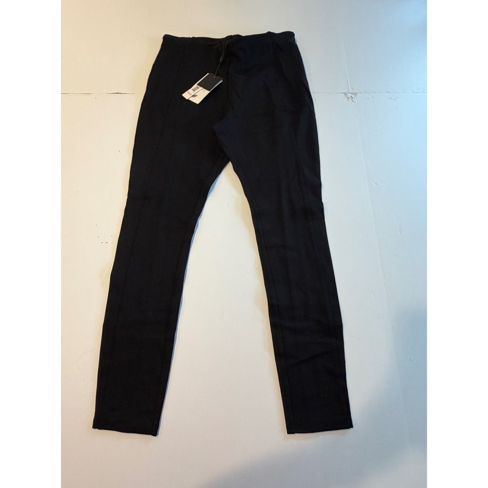 Tahari Tummy Control Black Pull On Pants Modal Blend Seamed Leggings Womens M